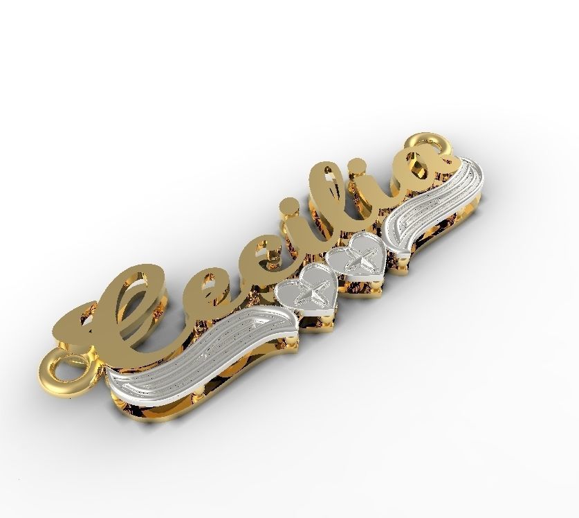 cecilia name plate 3D print model_1