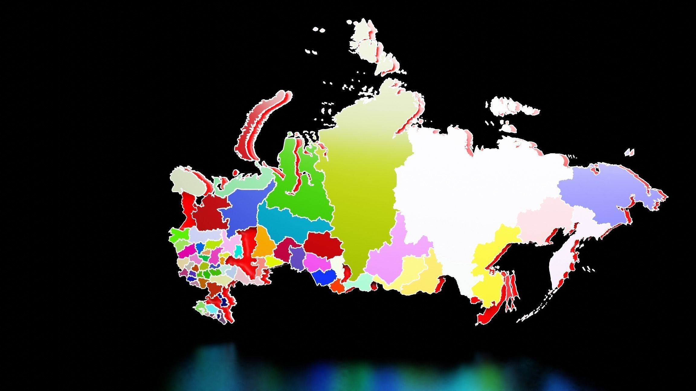 3D model RUSSIA POLITICAL MAP LAYOUT VR / AR / low-poly | CGTrader