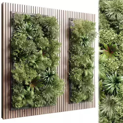 Wood frame Vertical graden wall decor box 24