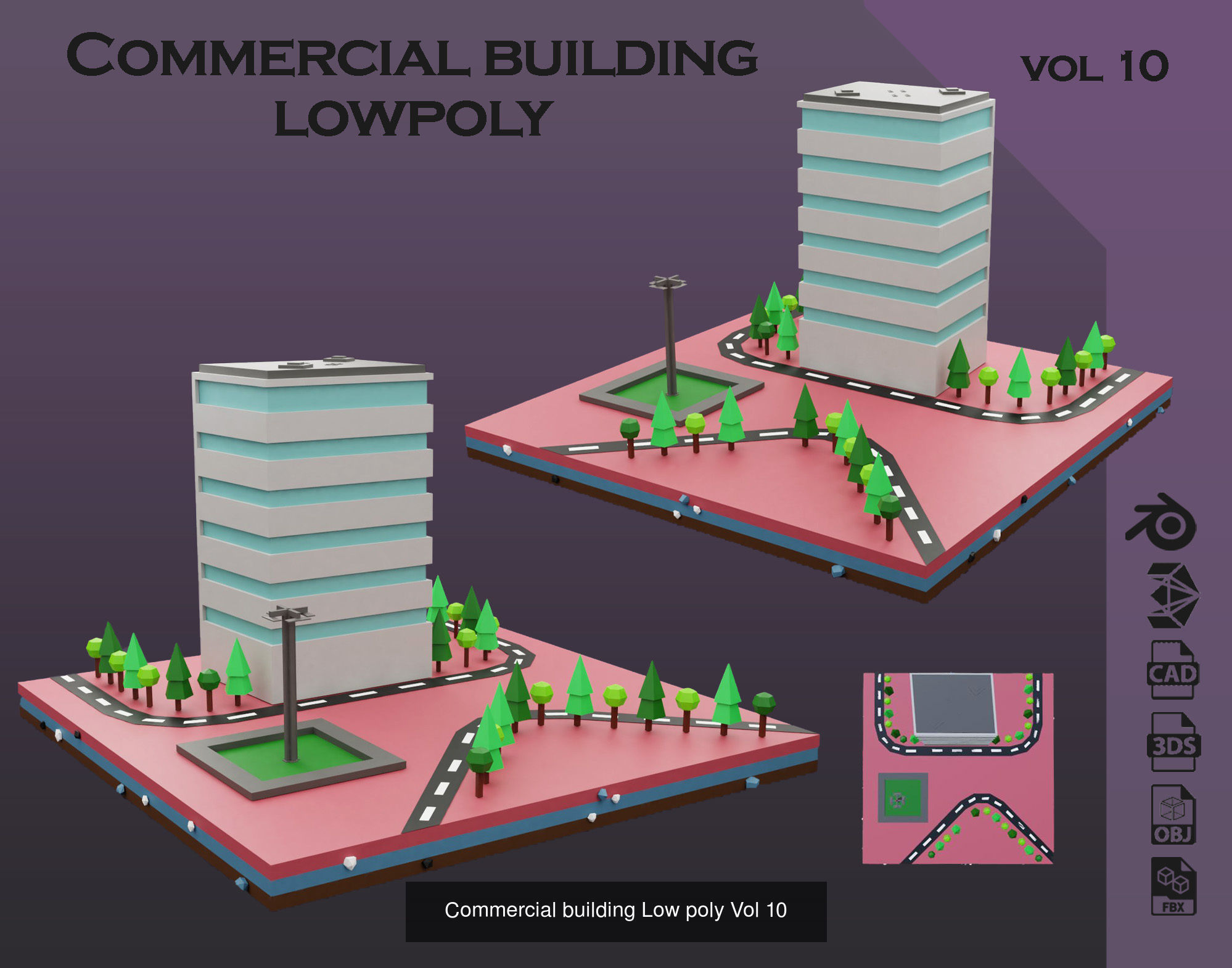 collection commercial building lowpoly 02 _5