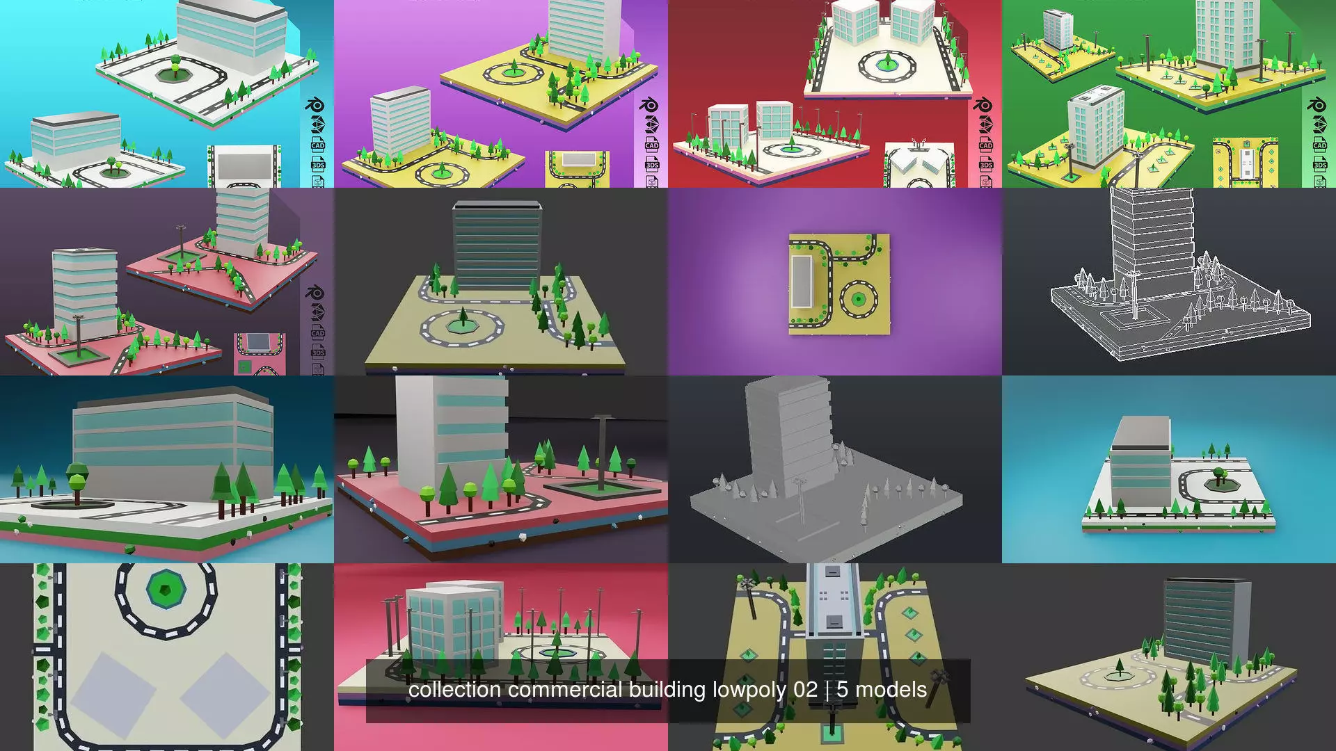 collection commercial building lowpoly 02 _0