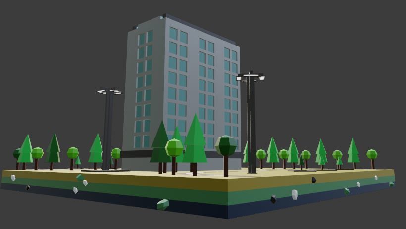 collection commercial building lowpoly 02 _26