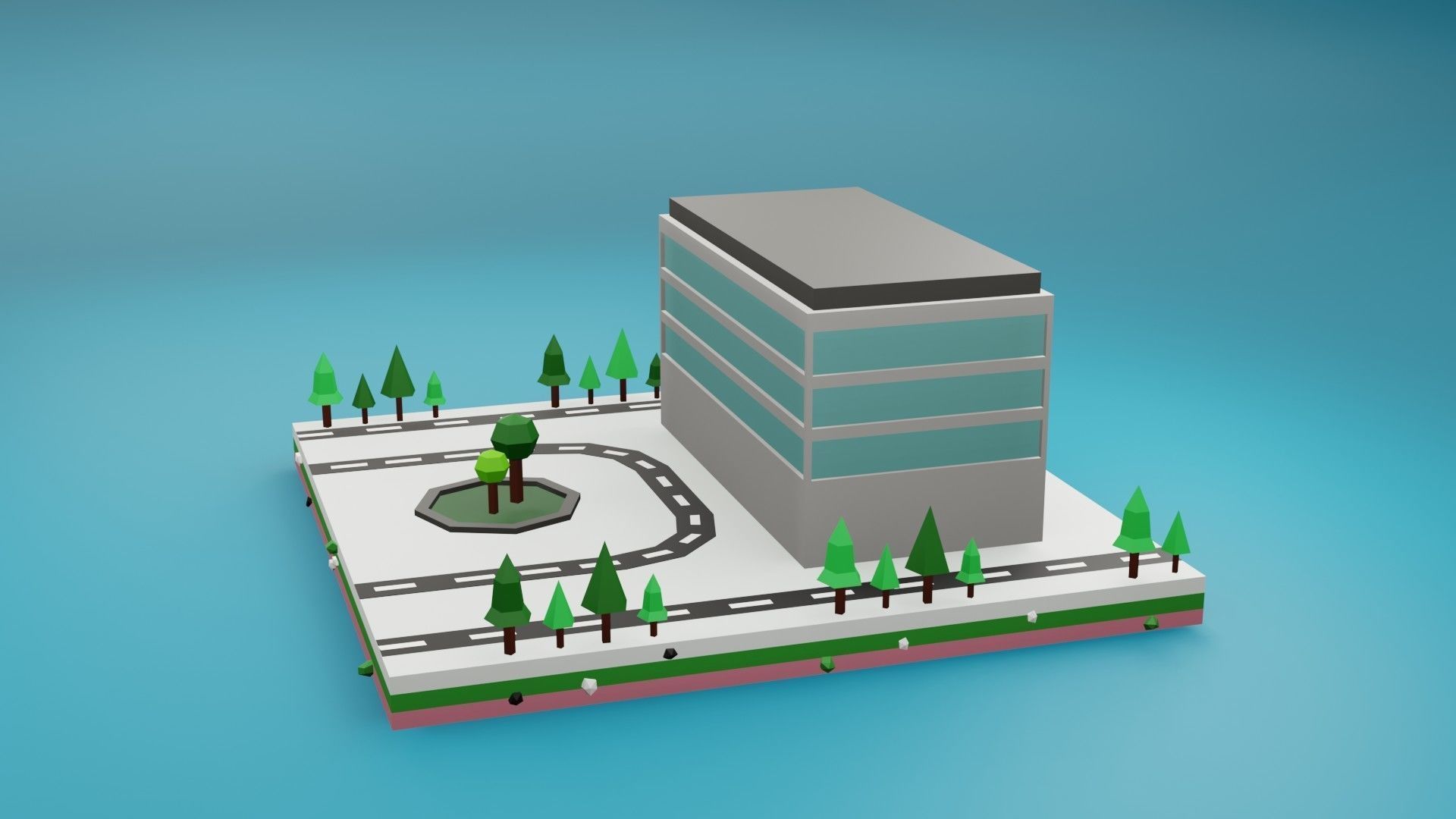 collection commercial building lowpoly 02 _8