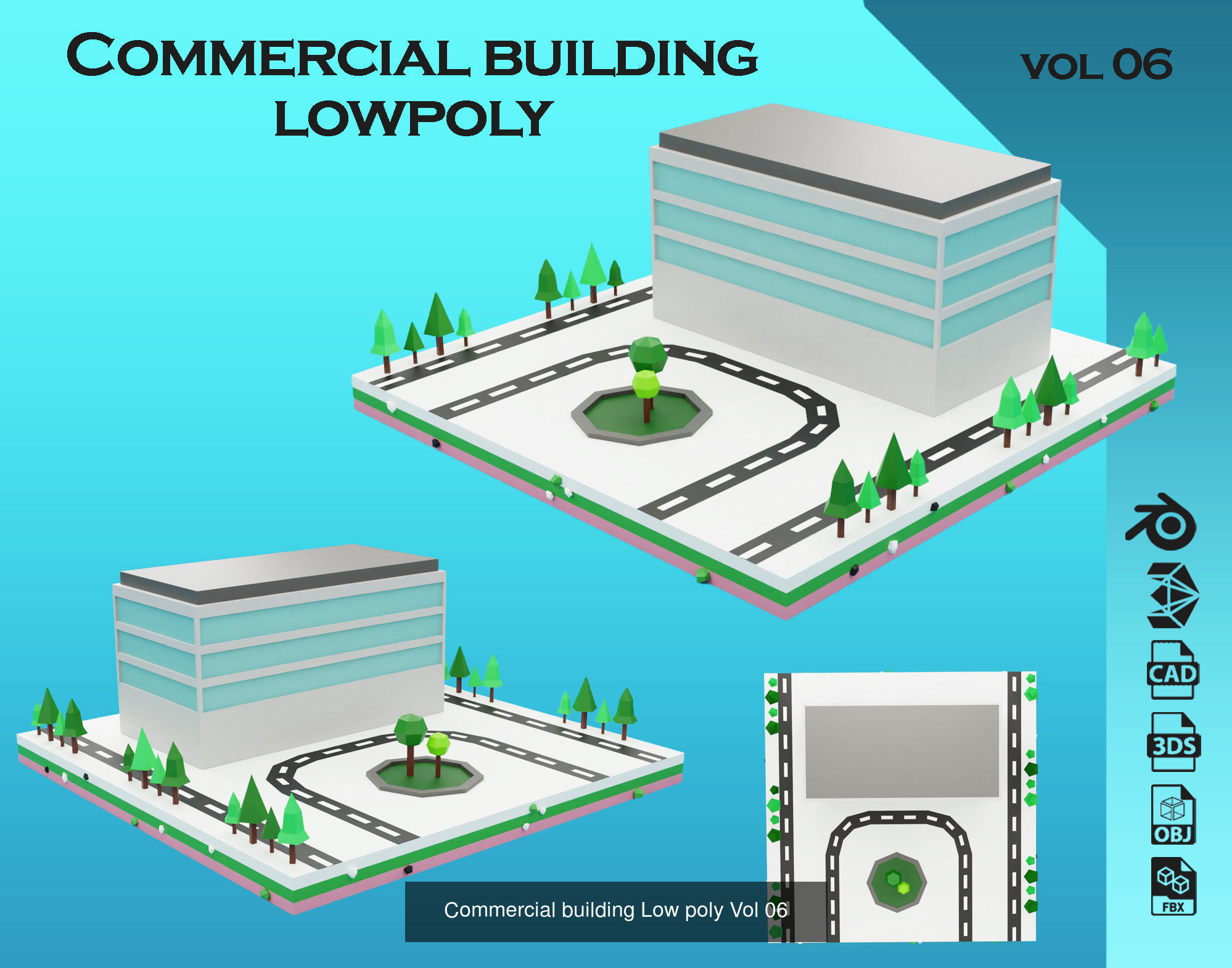collection commercial building lowpoly 02 _1