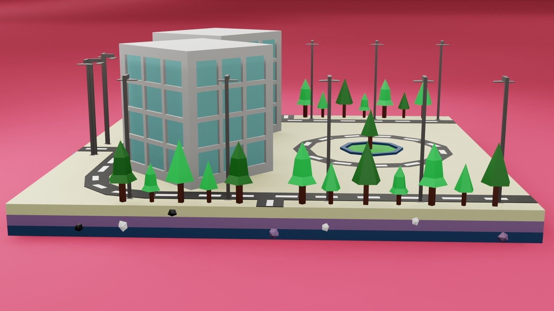 collection commercial building lowpoly 02 _22