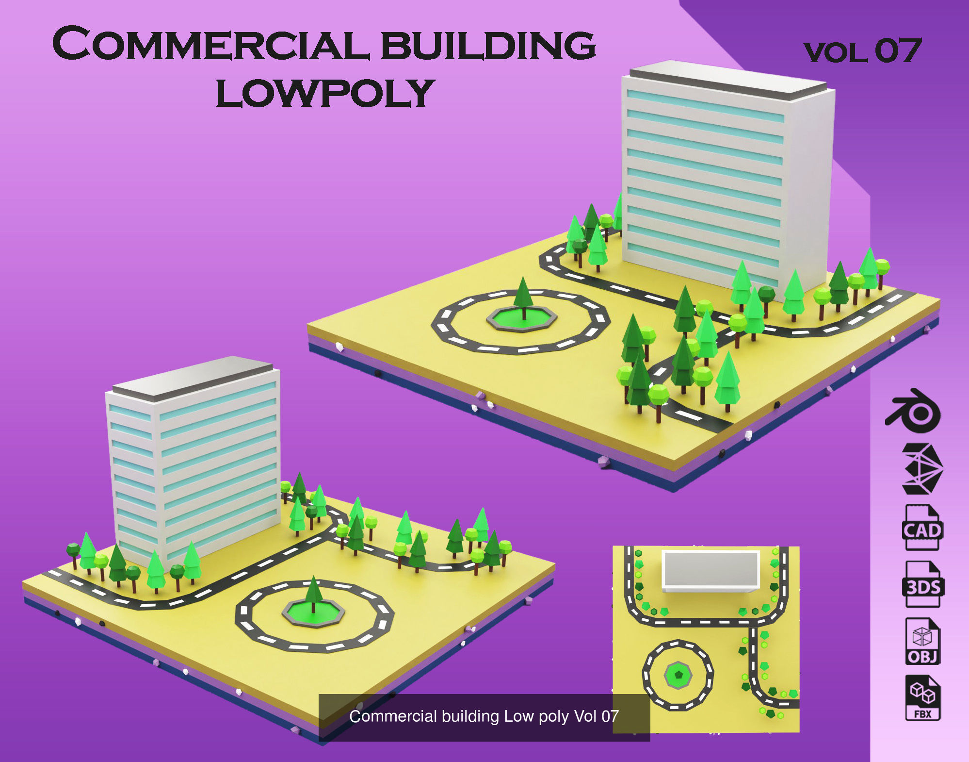 collection commercial building lowpoly 02 _2