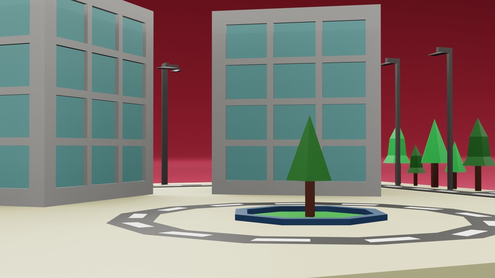 collection commercial building lowpoly 02 _23