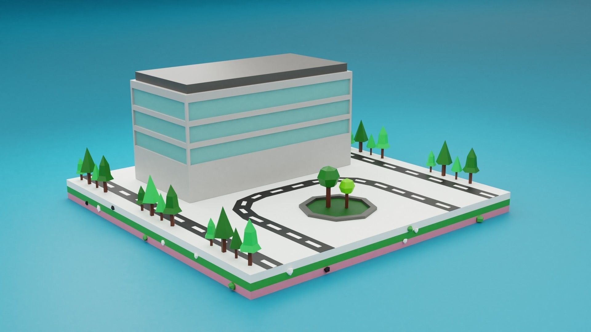 collection commercial building lowpoly 02 _6