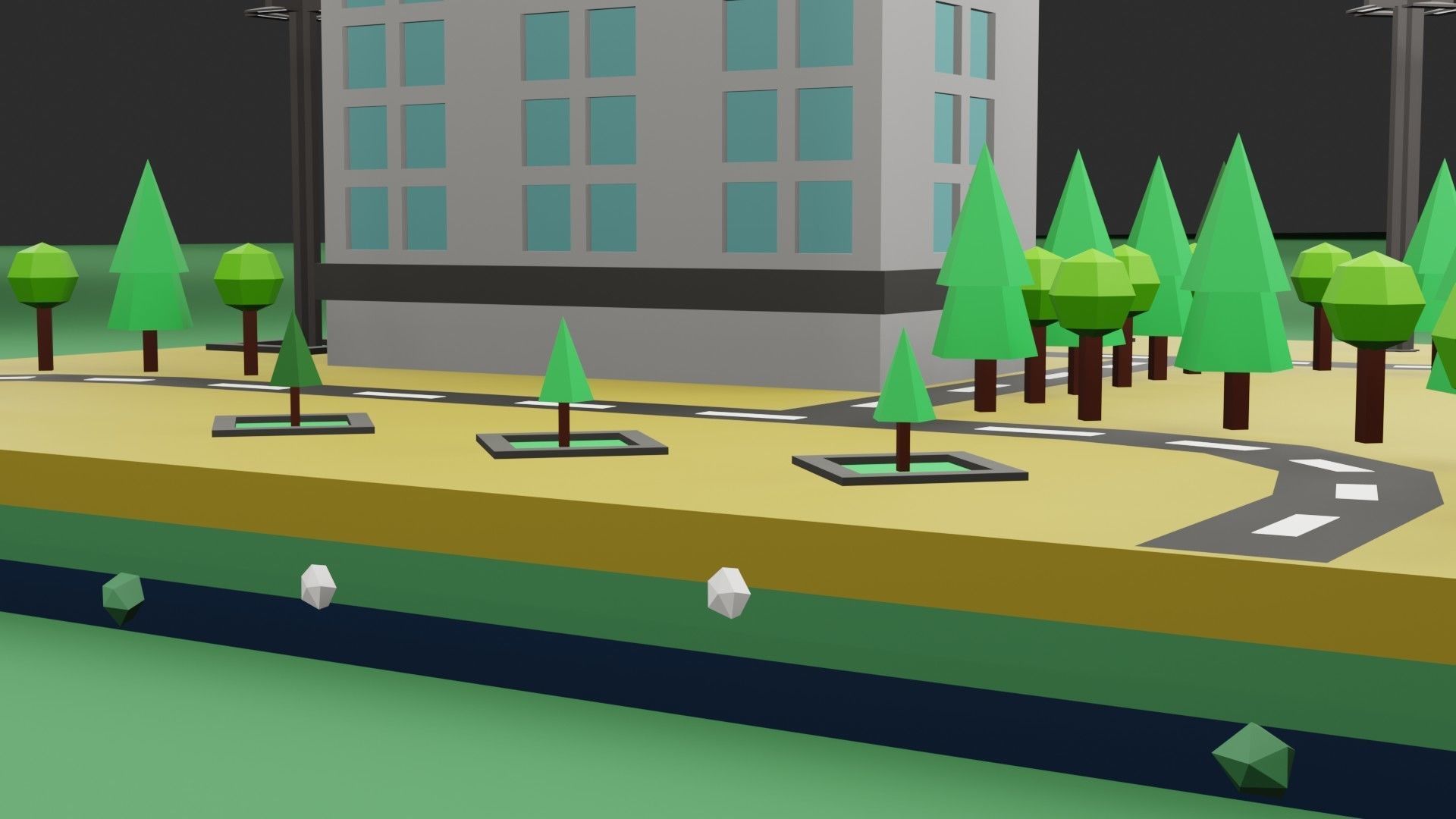 collection commercial building lowpoly 02 _31