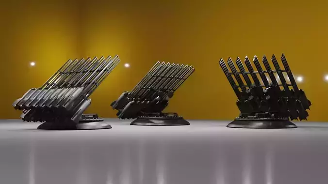 Launcher rocket on table 3D model