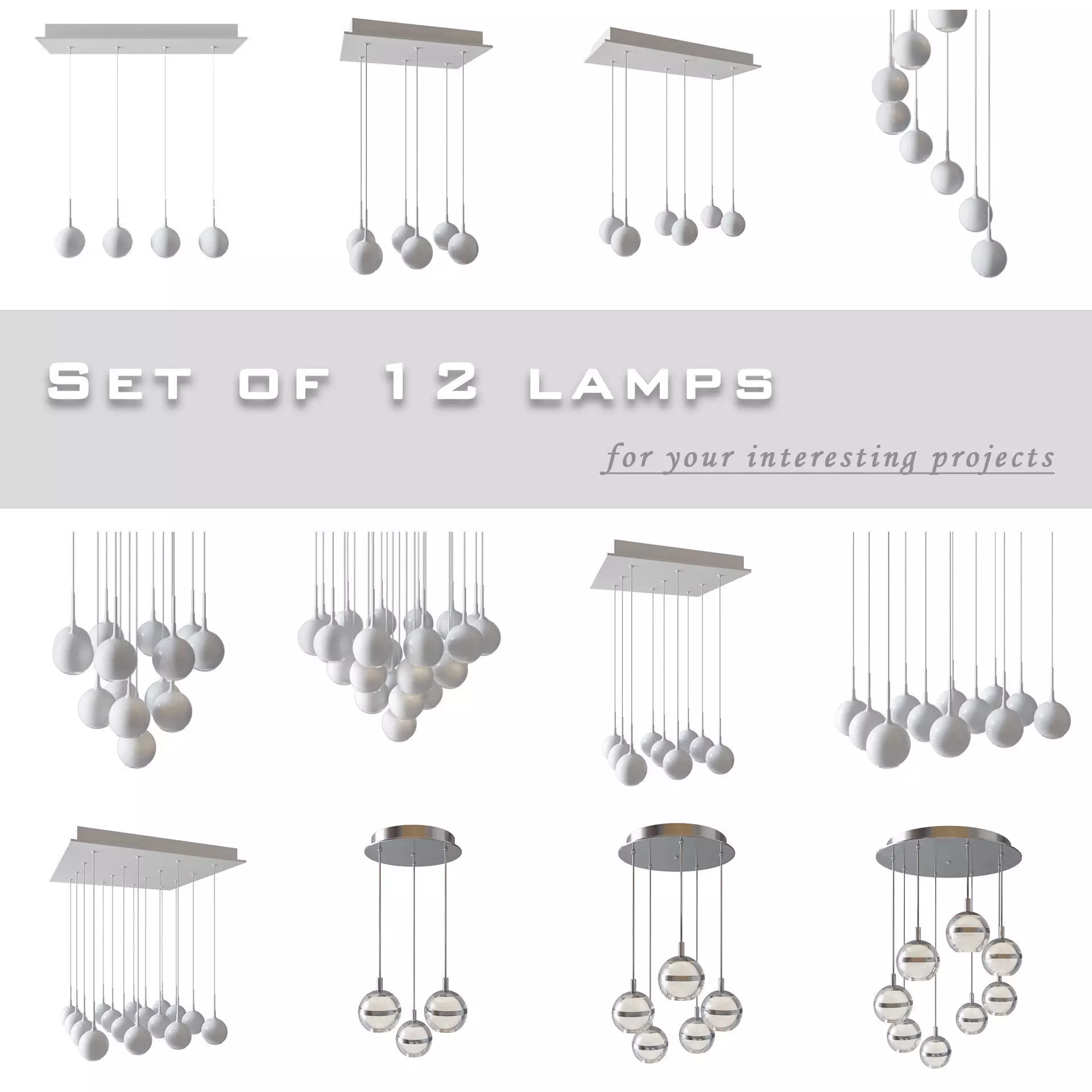 Patruno and Swank Light set 12 lamps 3D model_0