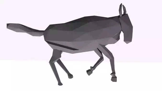 This is low poly 3d model of wild beest