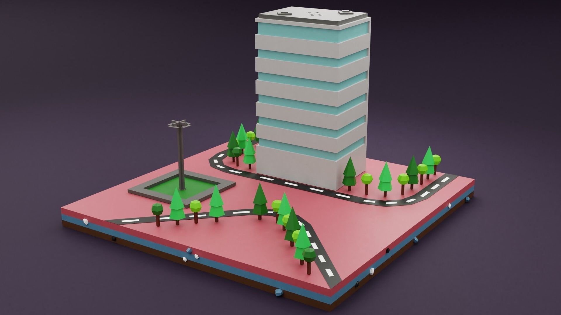 collection commercial building lowpoly 03 _13