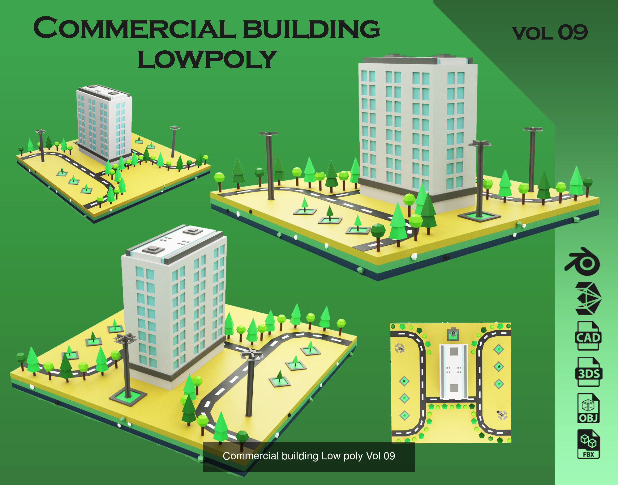 collection commercial building lowpoly 03 _9