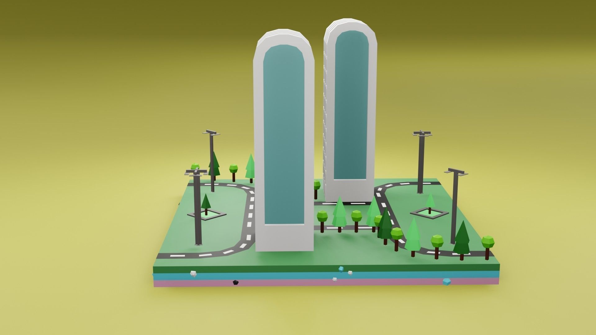 collection commercial building lowpoly 03 _43