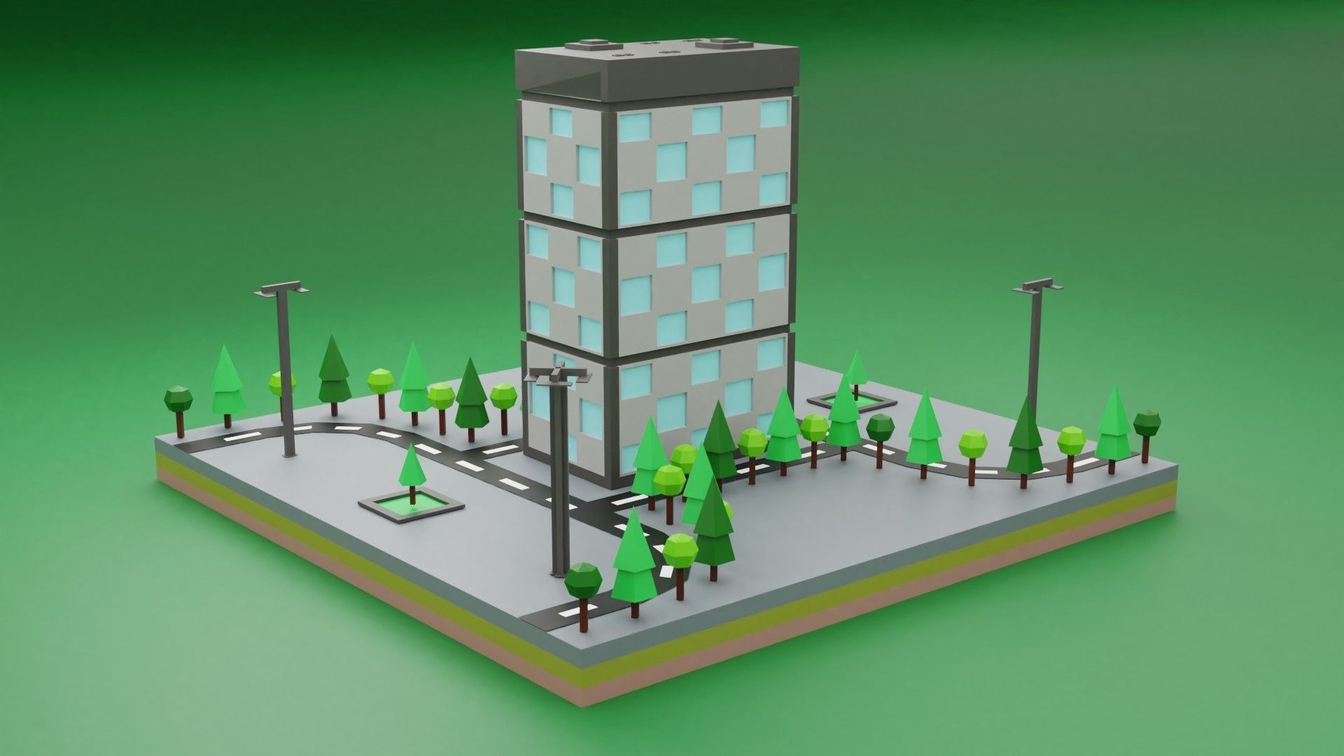collection commercial building lowpoly 03 _37