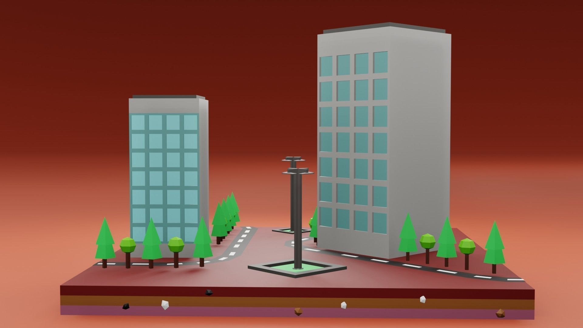 collection commercial building lowpoly 03 _33