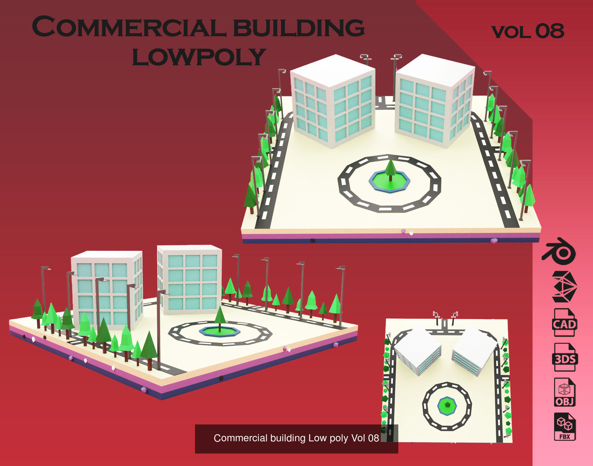 collection commercial building lowpoly 03 _8