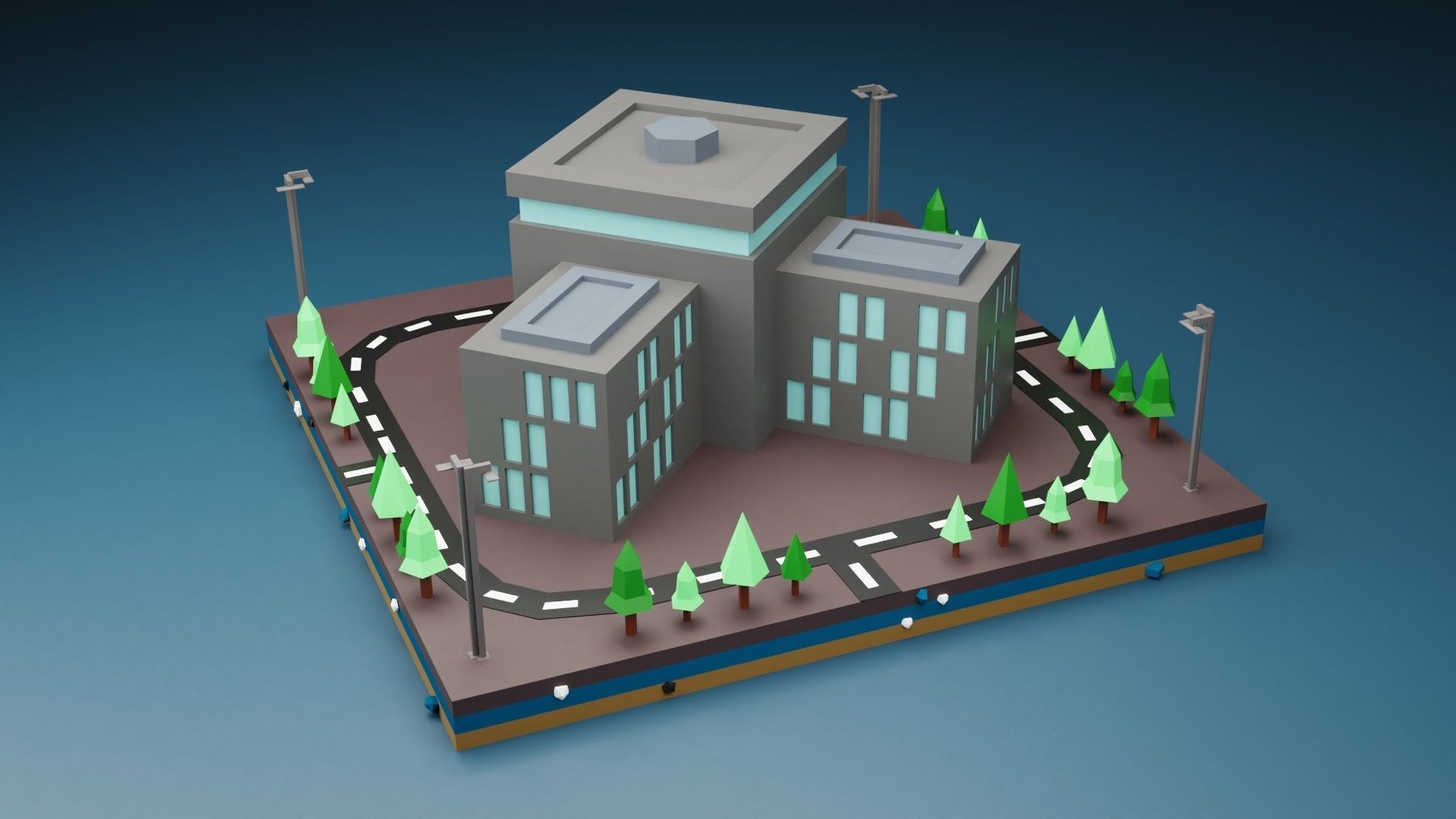 collection commercial building lowpoly 03 _49