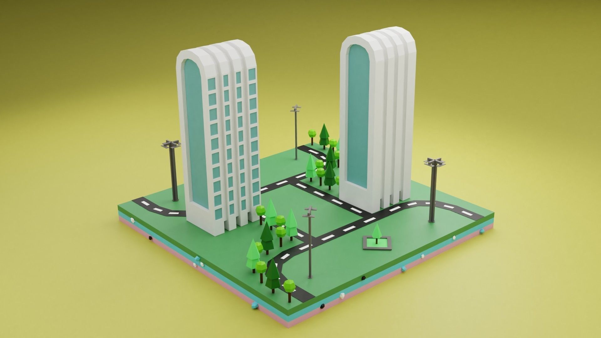 collection commercial building lowpoly 03 _42