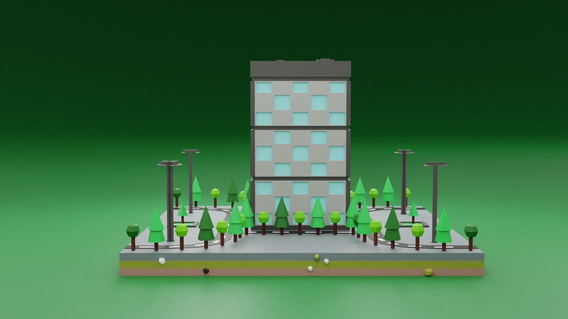 collection commercial building lowpoly 03 _36