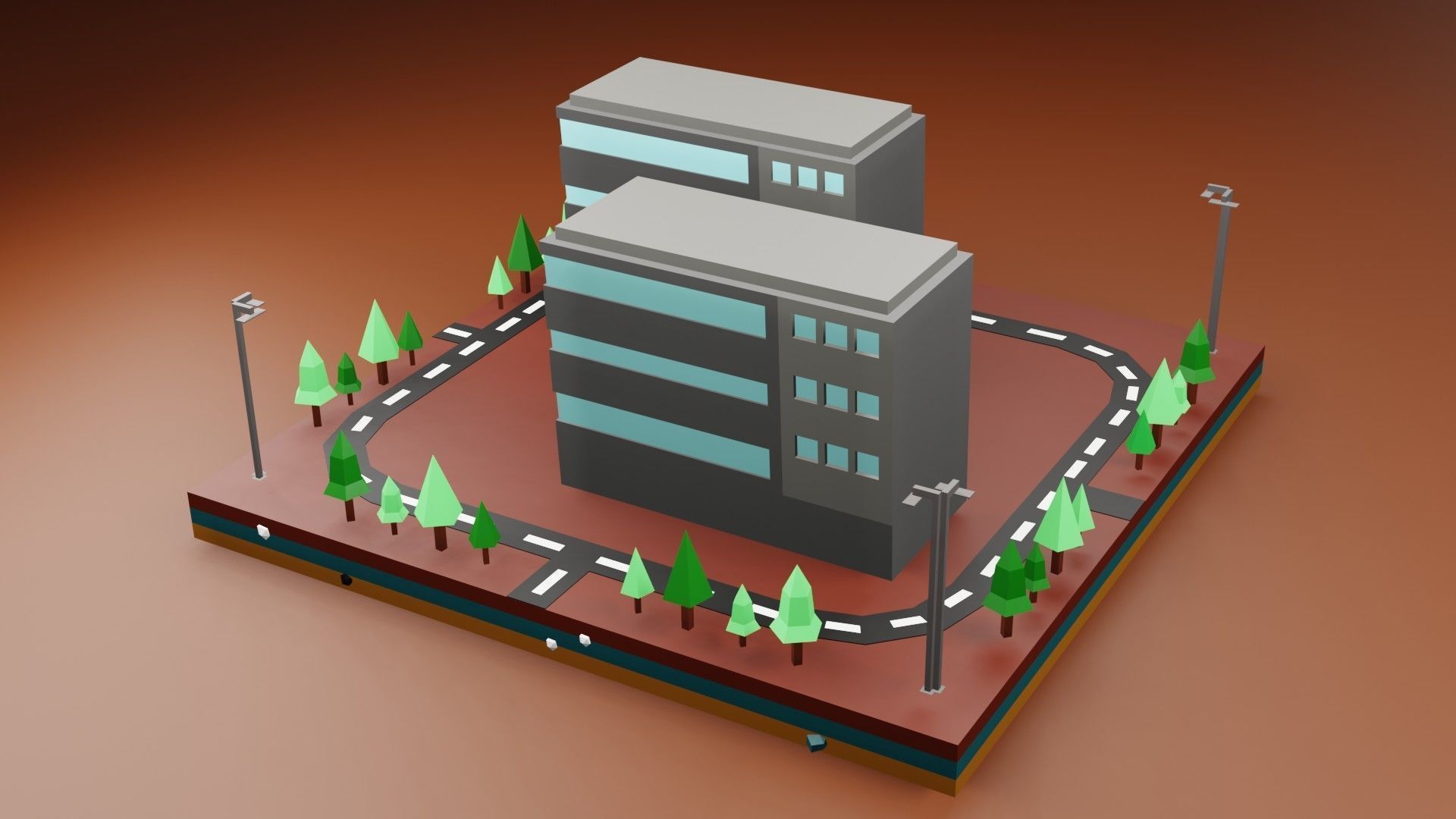 collection commercial building lowpoly 03 _45