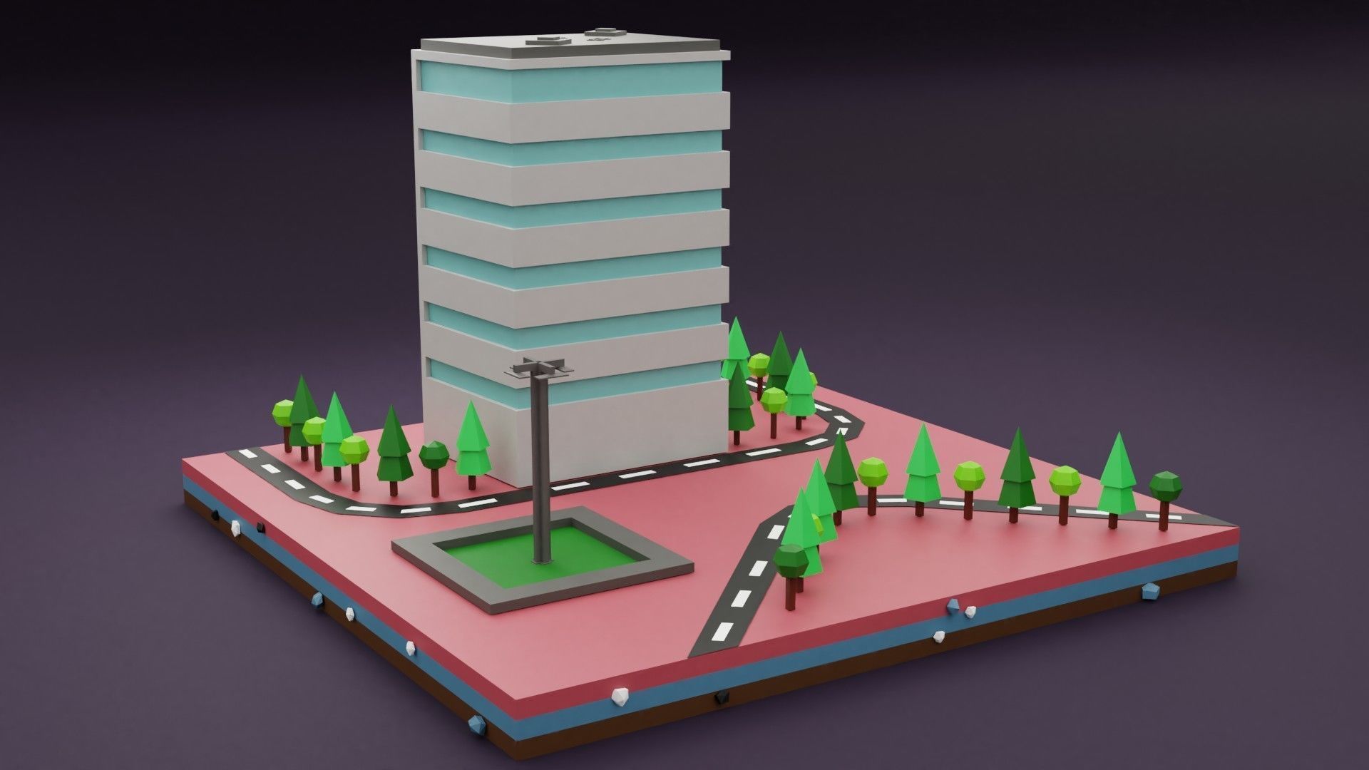 collection commercial building lowpoly 03 _12
