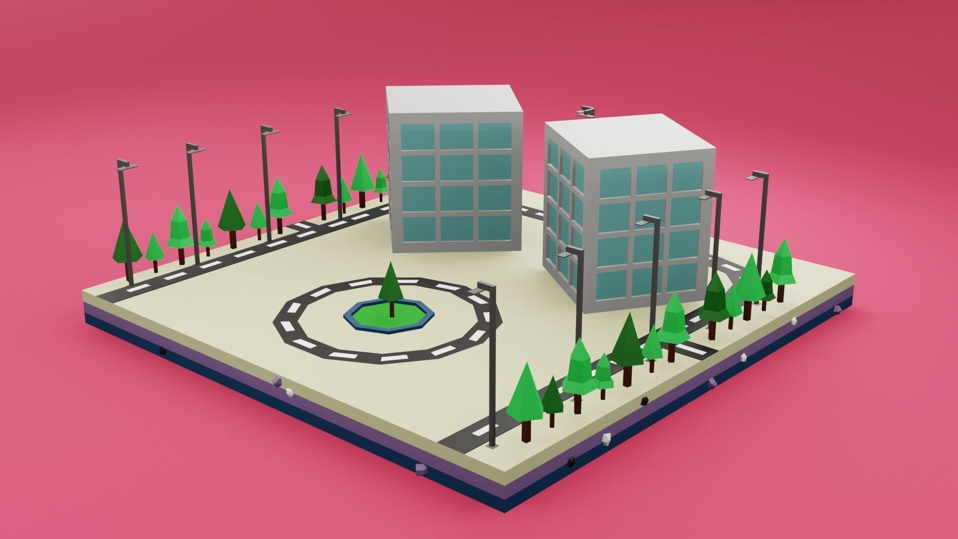 collection commercial building lowpoly 03 _20