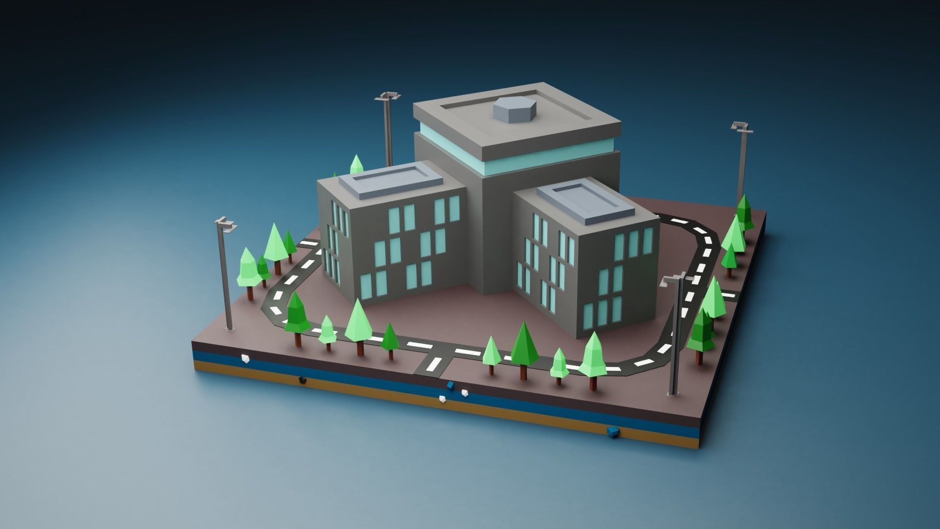 collection commercial building lowpoly 03 _48