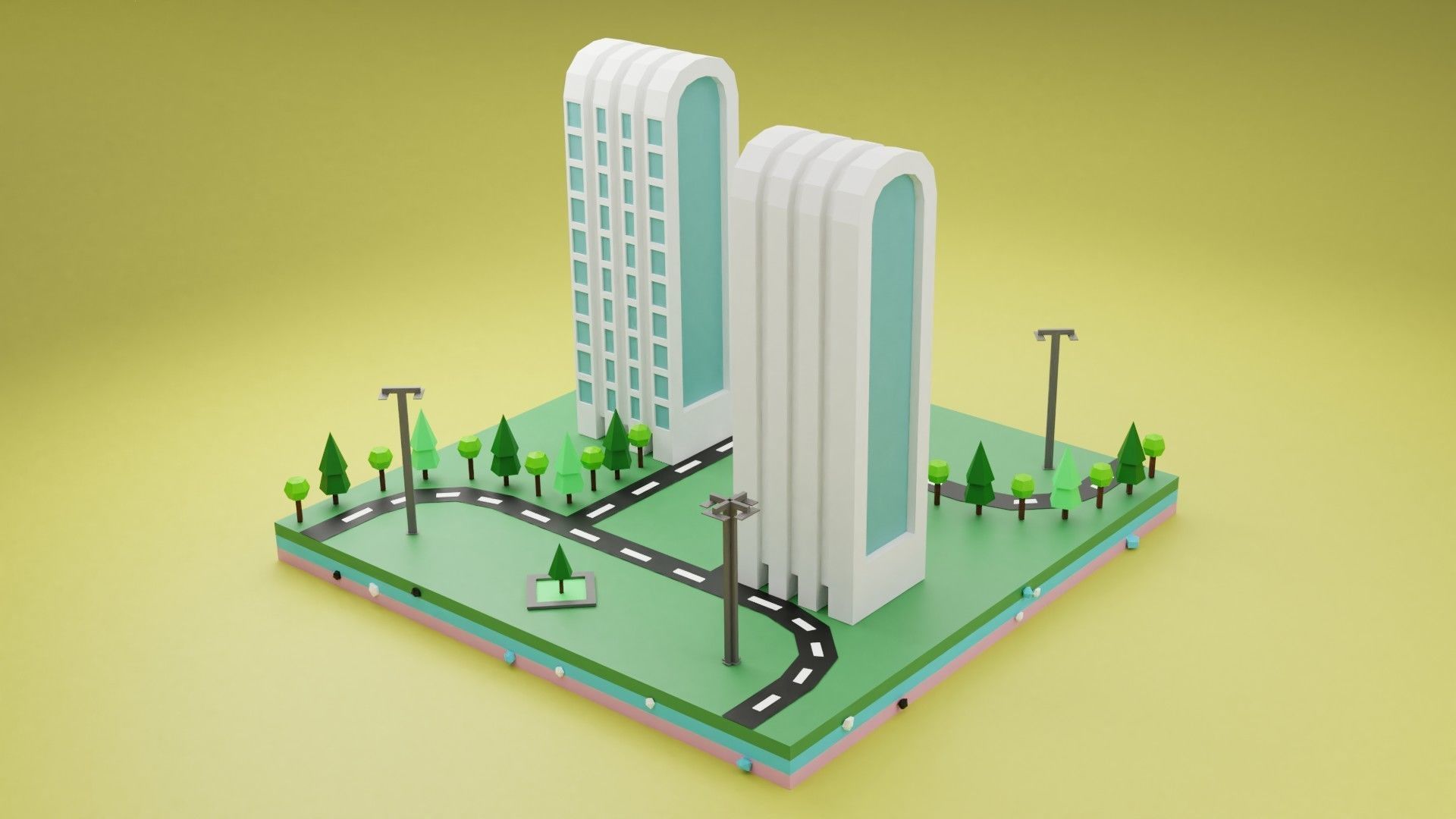 collection commercial building lowpoly 03 _40