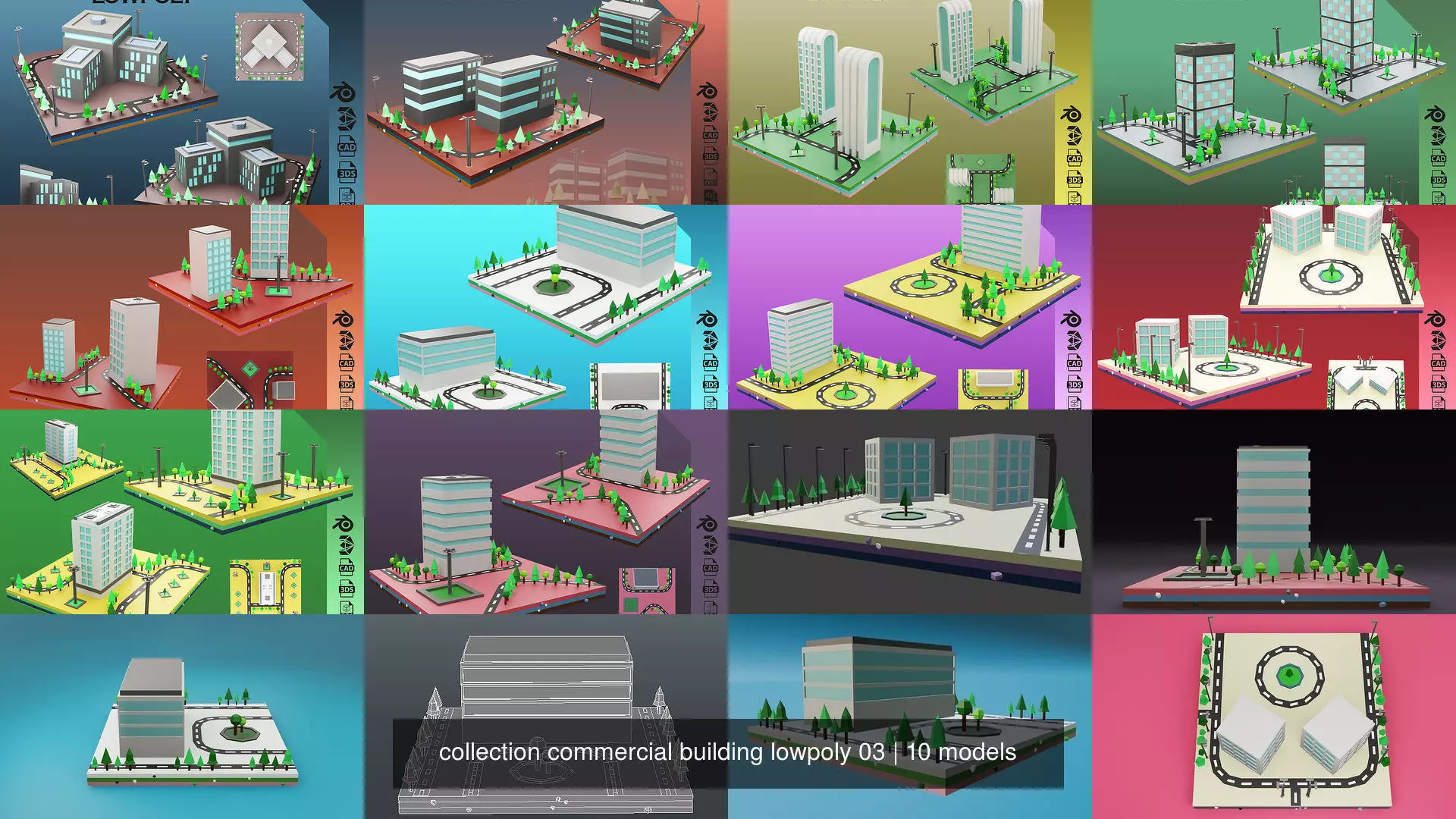 collection commercial building lowpoly 03 _0