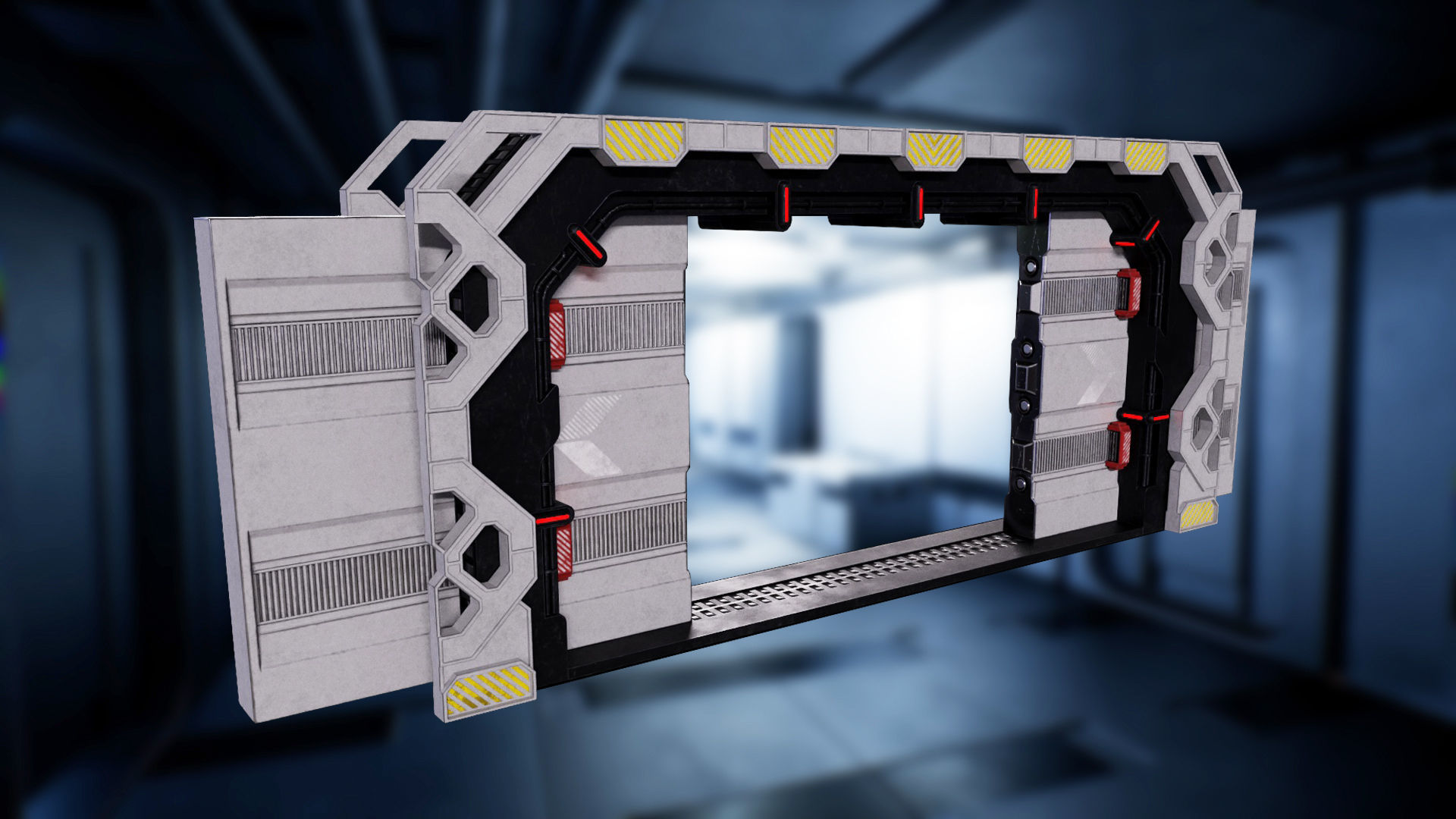 Scifi Space Door 3D model PBR VR AR low-poly 3d model Low-poly 3D model_4