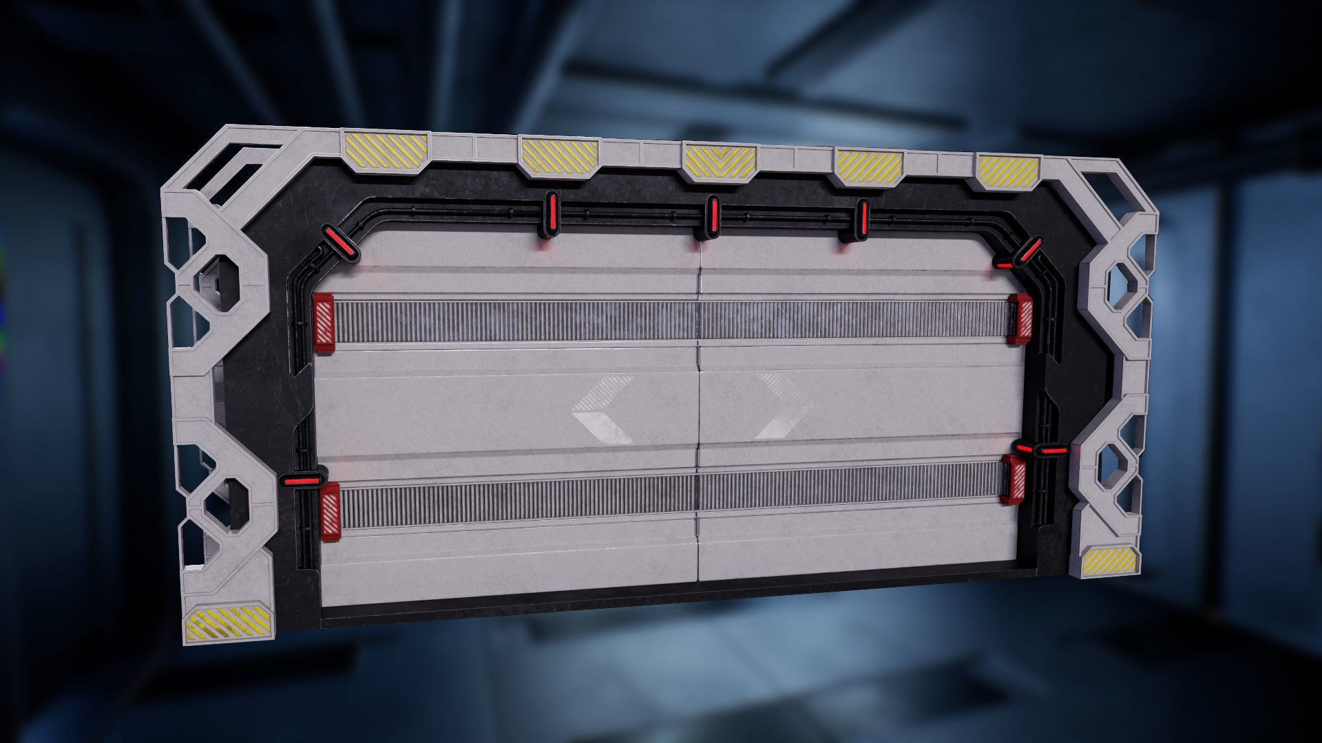 Scifi Space Door 3D model PBR VR AR low-poly 3d model Low-poly 3D model_3