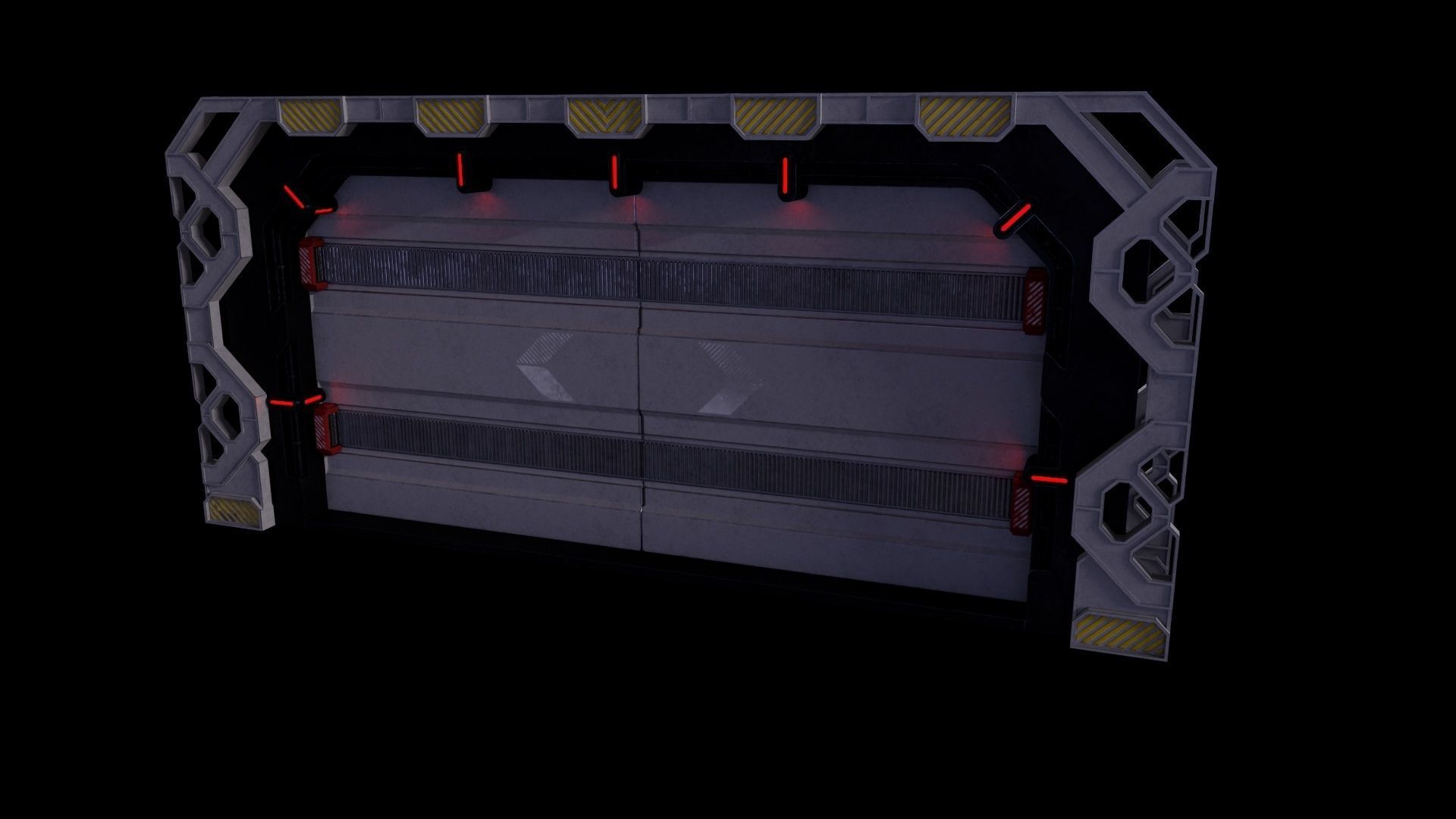 Scifi Space Door 3D model PBR VR AR low-poly 3d model Low-poly 3D model_7