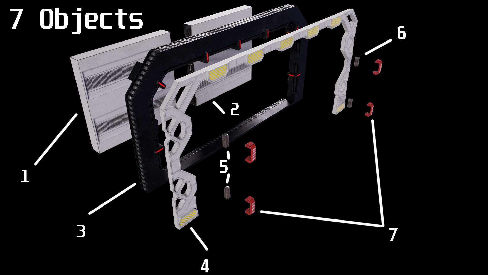 Scifi Space Door 3D model PBR VR AR low-poly 3d model Low-poly 3D model_8
