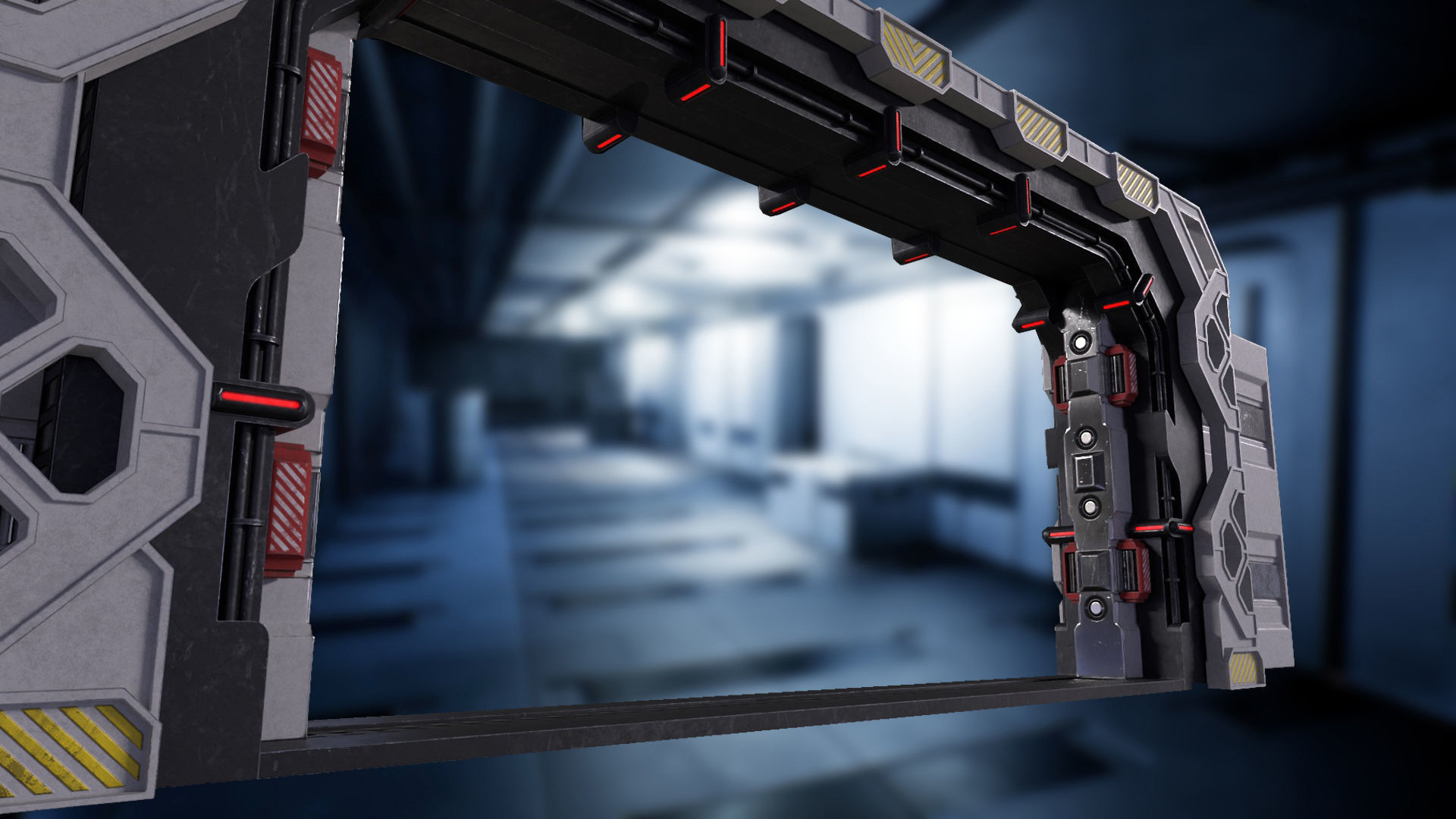 Scifi Space Door 3D model PBR VR AR low-poly 3d model Low-poly 3D model_5