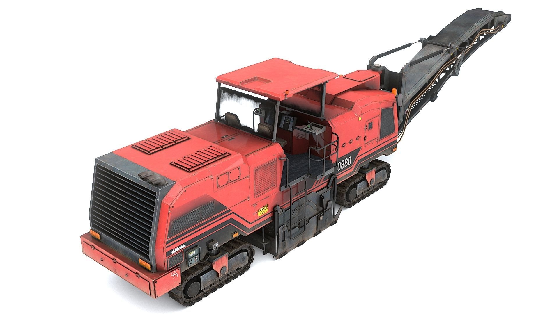 Asphalt Milling Low-poly 3D model_7