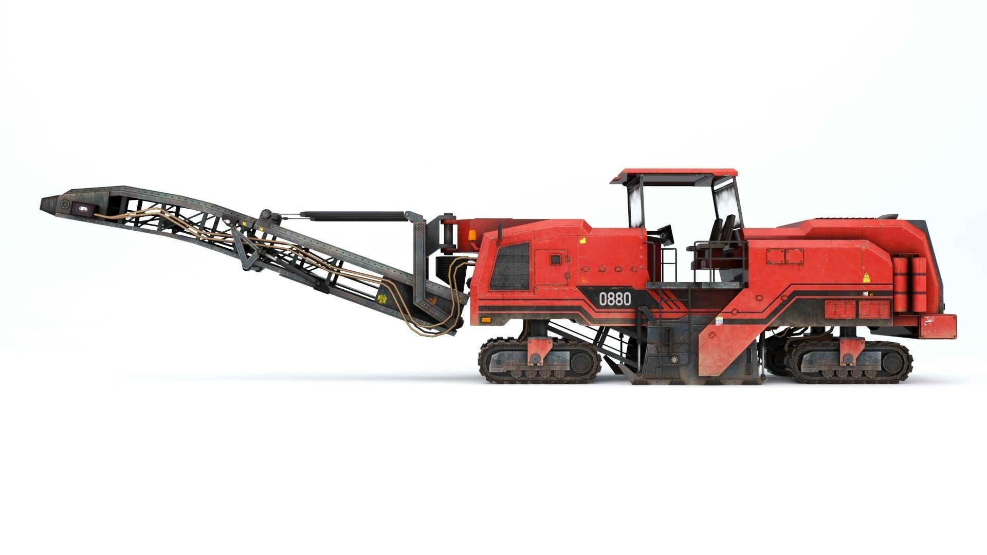 Asphalt Milling Low-poly 3D model_1