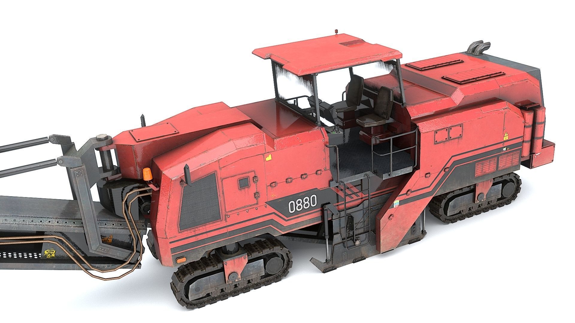 Asphalt Milling Low-poly 3D model_5