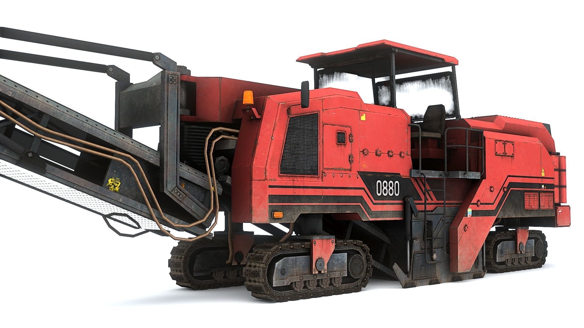 Asphalt Milling Low-poly 3D model_8
