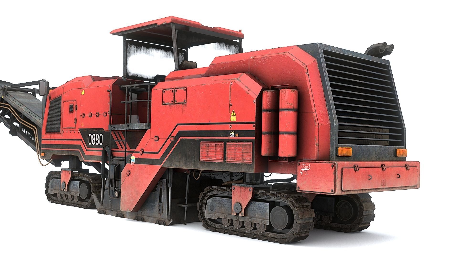 Asphalt Milling Low-poly 3D model_6