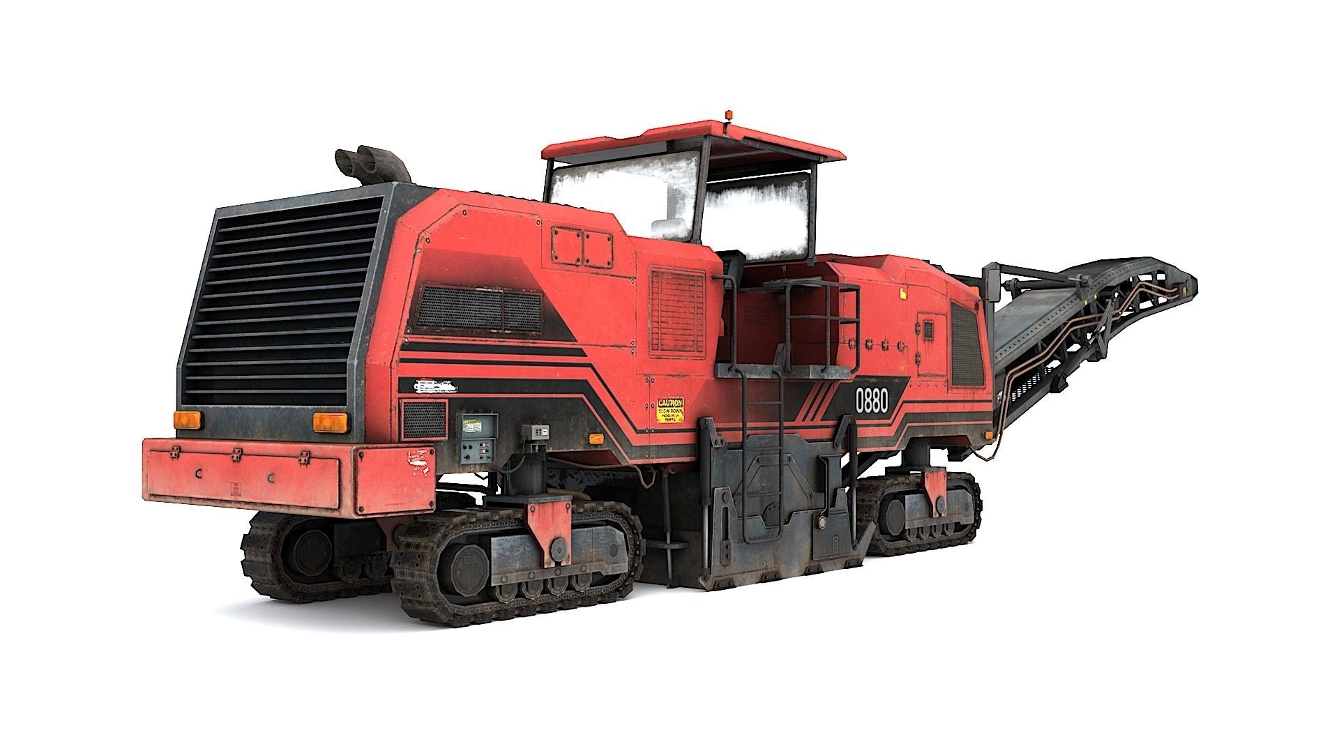 Asphalt Milling Low-poly 3D model_3