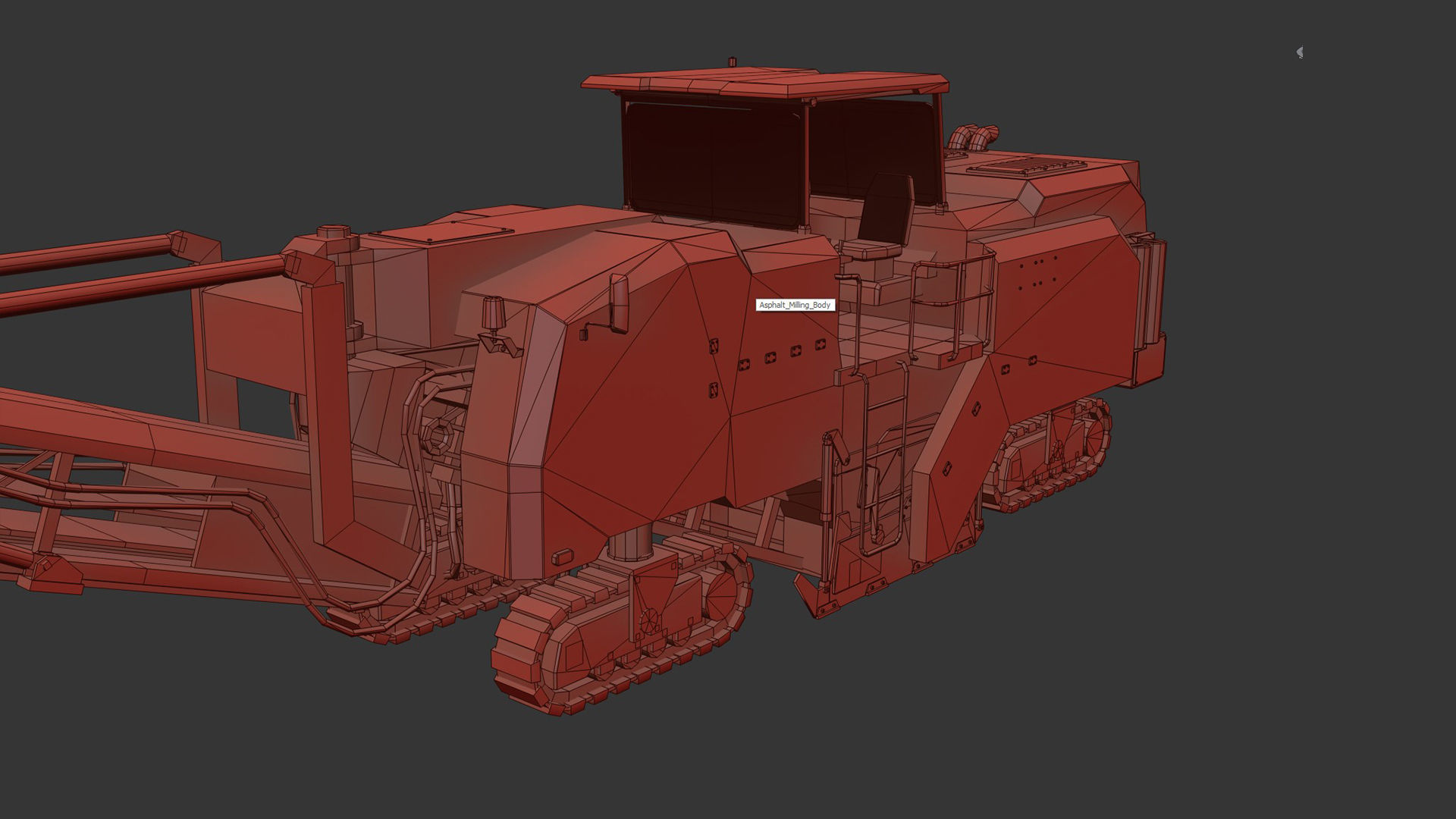 Asphalt Milling Low-poly 3D model_13