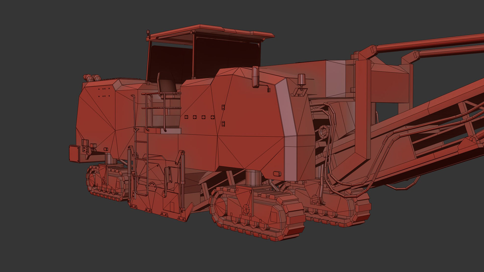 Asphalt Milling Low-poly 3D model_12