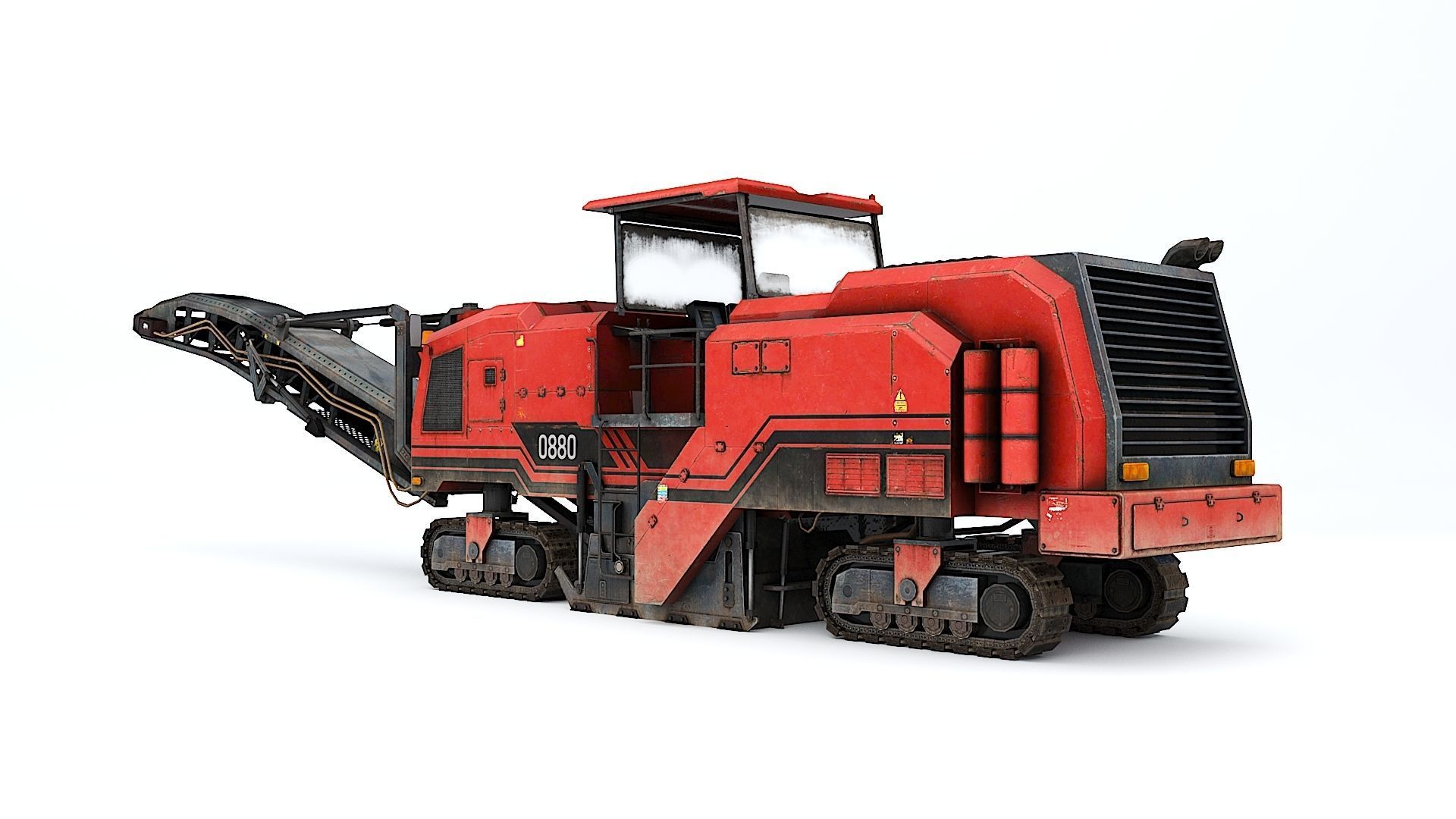 Asphalt Milling Low-poly 3D model_2