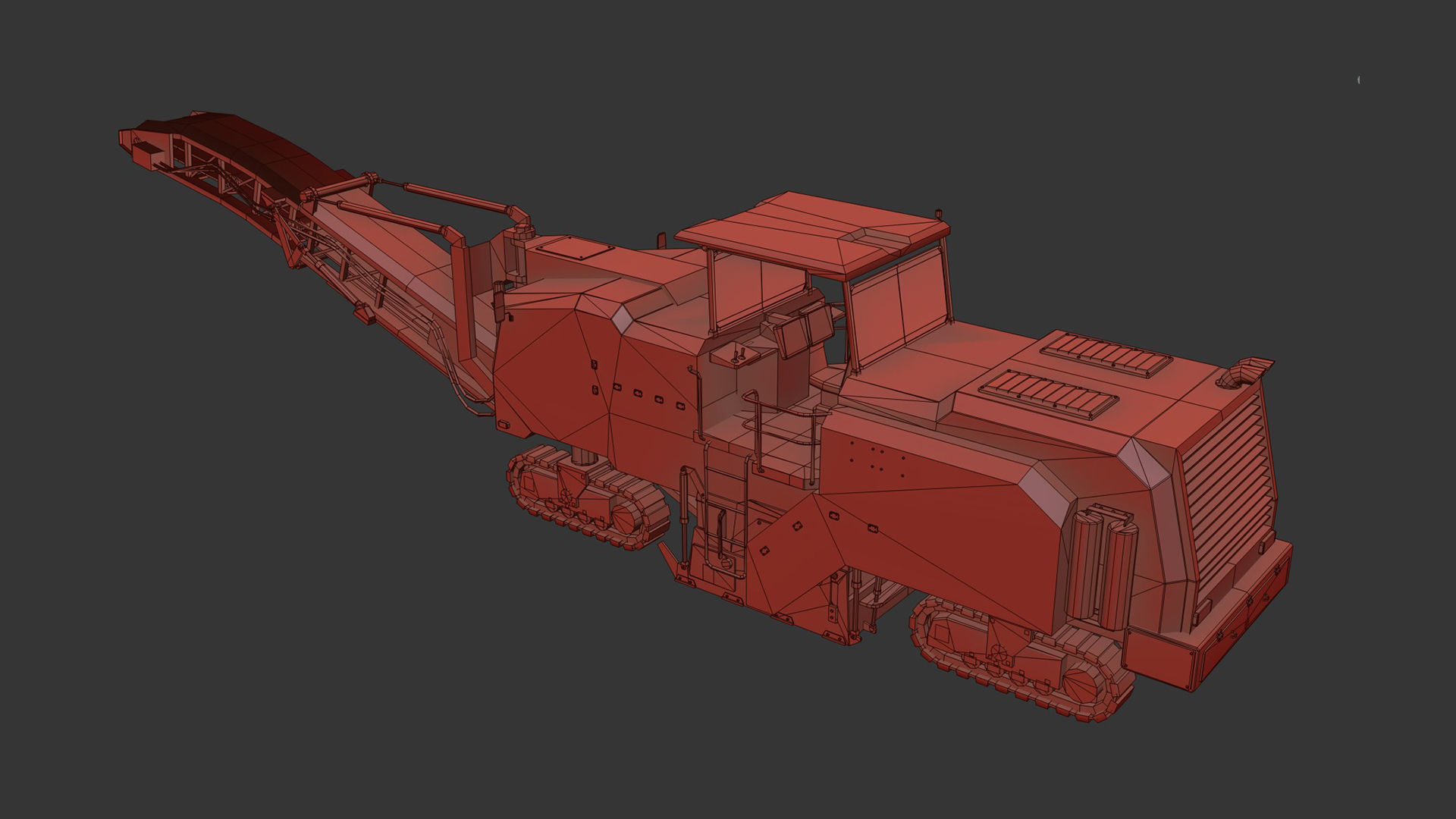 Asphalt Milling Low-poly 3D model_10