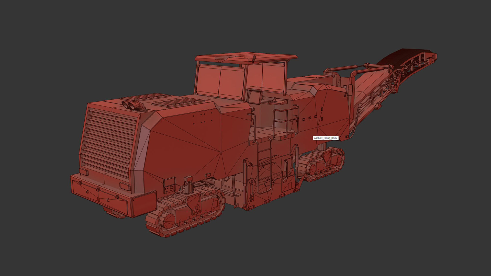 Asphalt Milling Low-poly 3D model_11
