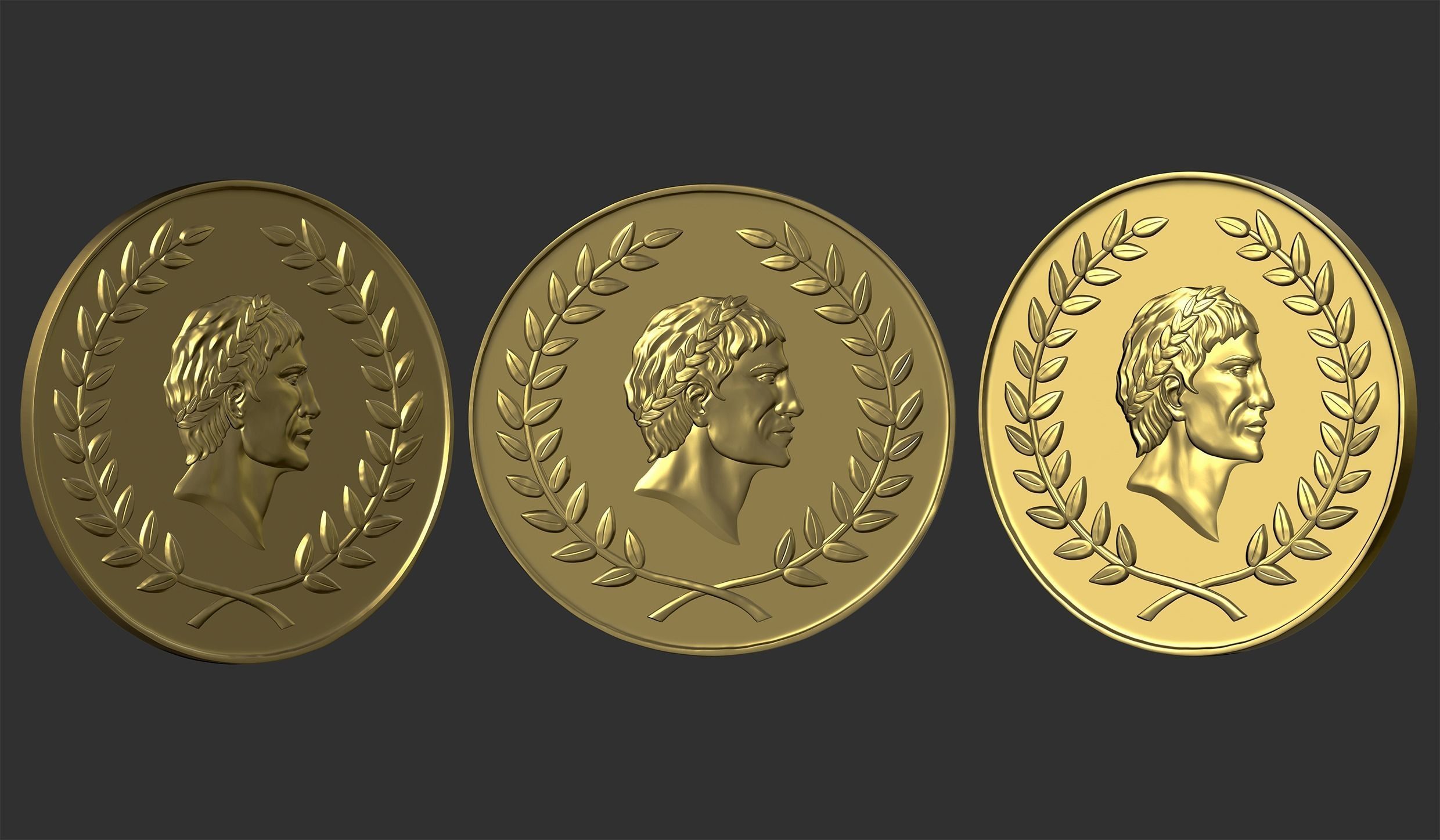 Julius Ceasar Roman Coin 3D print model_2