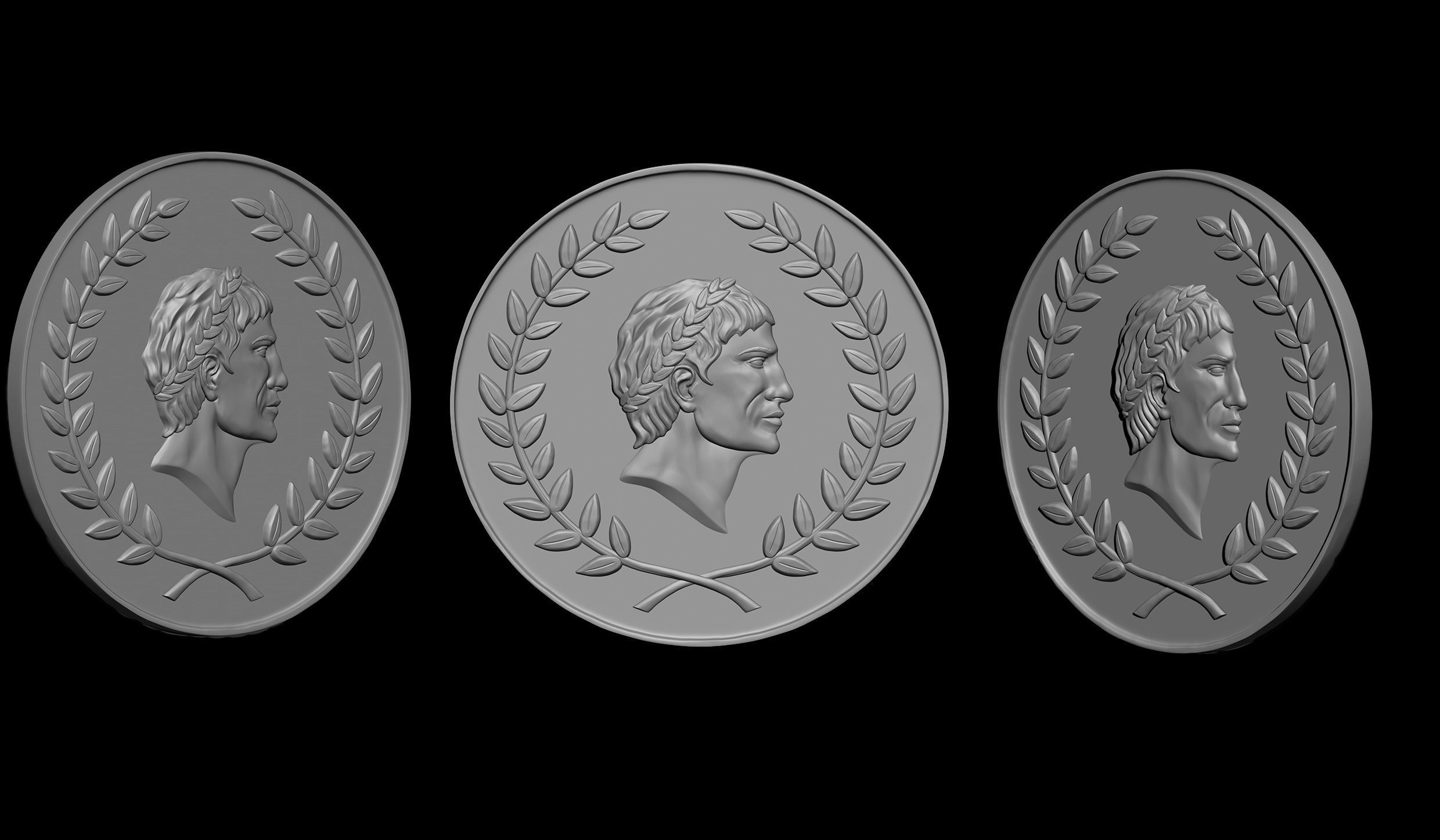 Julius Ceasar Roman Coin 3D print model_3
