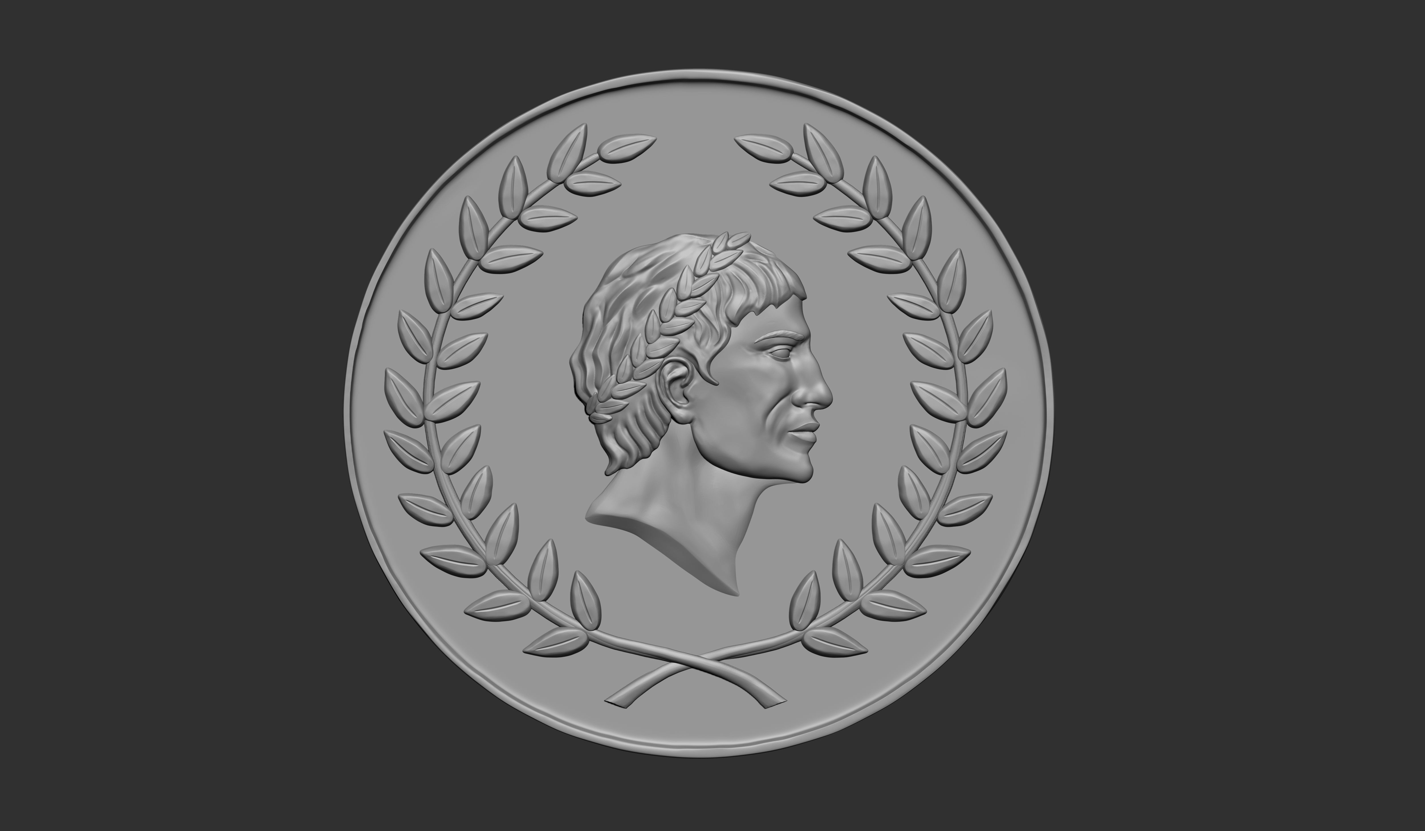 Julius Ceasar Roman Coin 3D print model_1